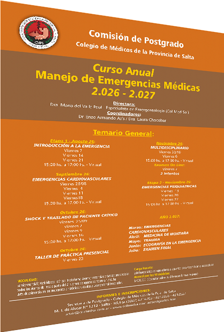 Curso Bianual Manejo de Emergencias Médicas 2026-2027