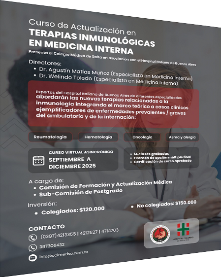 Curso de Actualización en Terapias Inmunológicas en Medicina Interna
